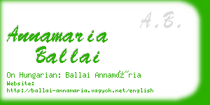 annamaria ballai business card